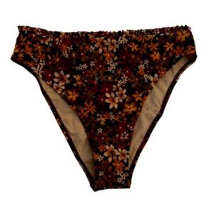 Cupshe Daisy lettuce edge bikini bottom ONLY large